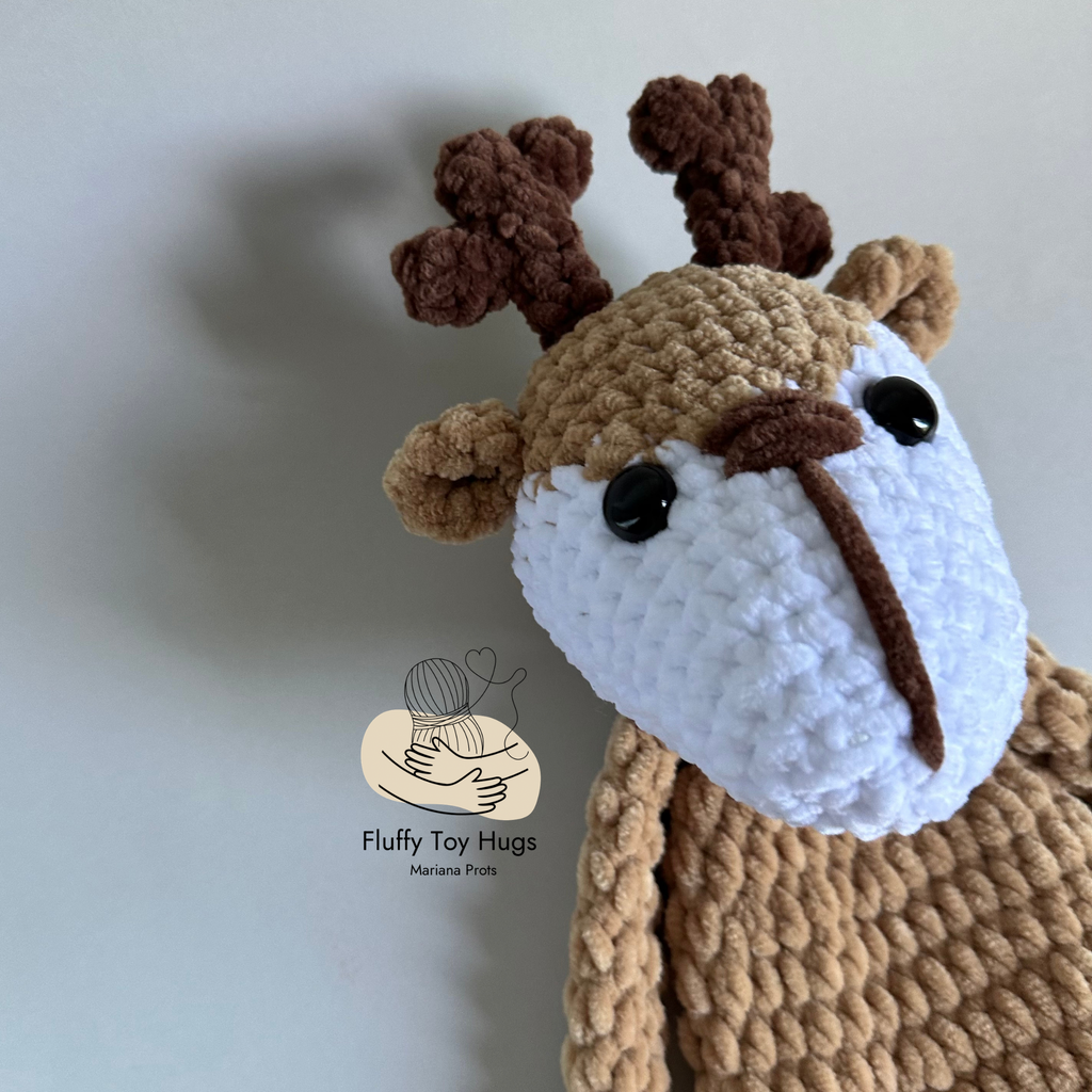 Christmas Reindeer Lovey Snuggler – Crochet Pattern PDF