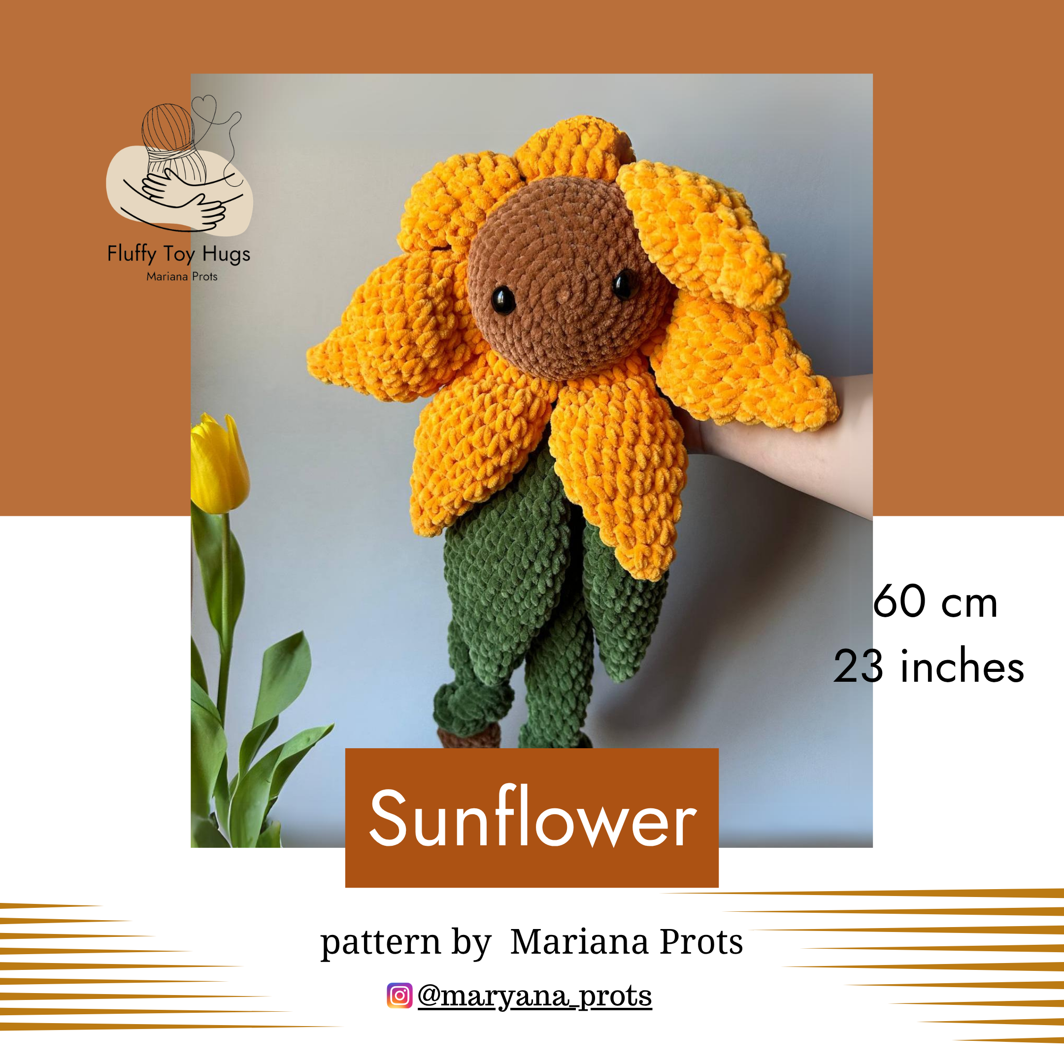 Crochet Sunflower & Mini Bunny Pattern Bundle | 2 PDF Lovey Snuggler Toys