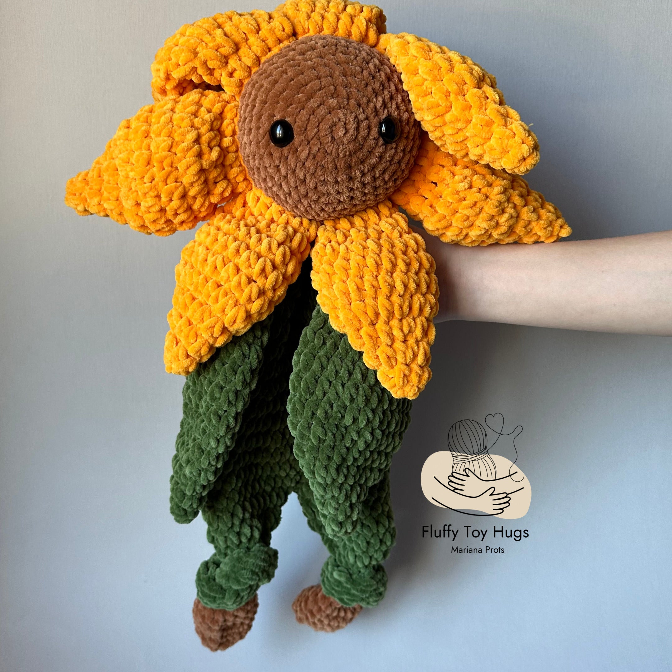 Crochet Sunflower & Mini Bunny Pattern Bundle | 2 PDF Lovey Snuggler Toys