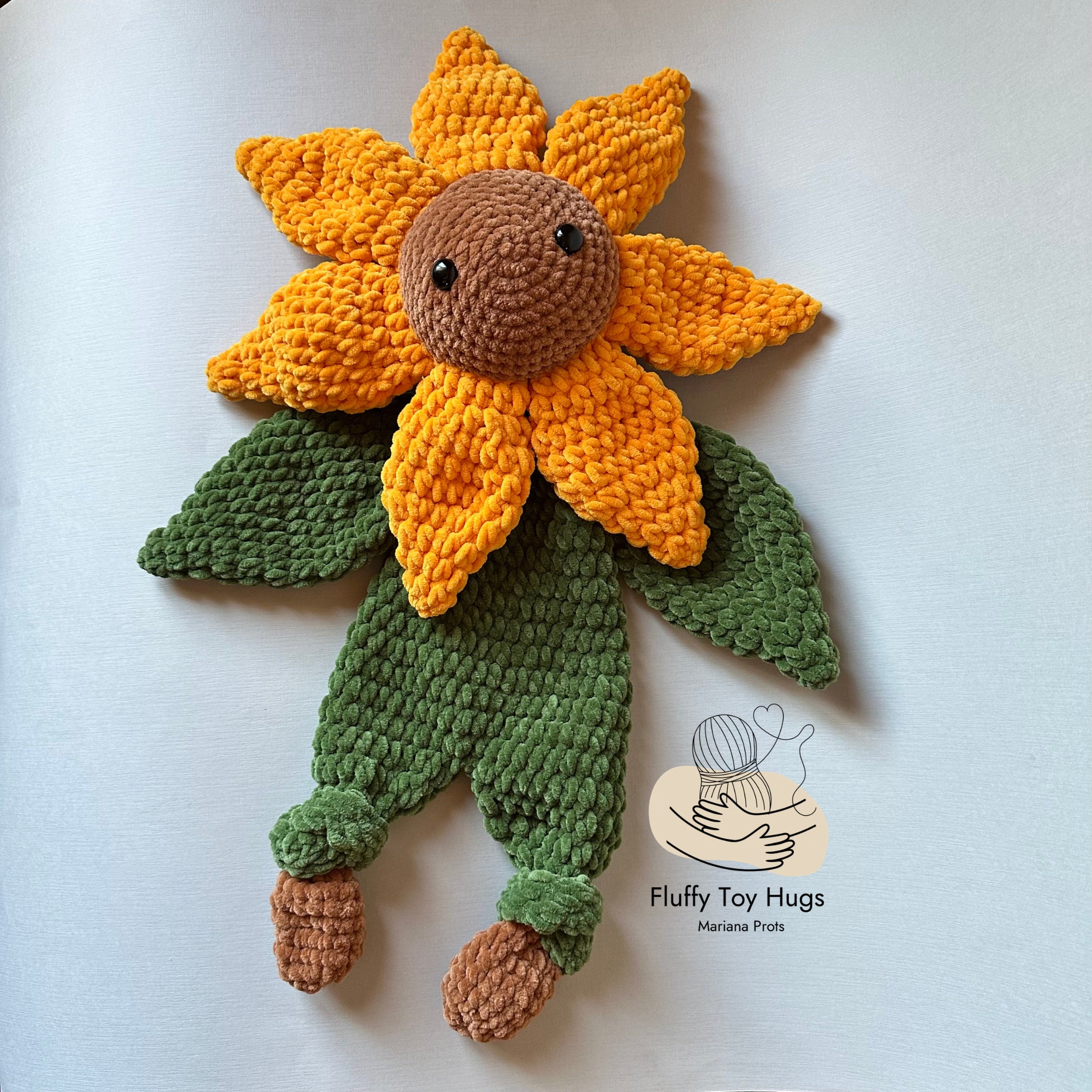 Crochet Sunflower & Mini Bunny Pattern Bundle | 2 PDF Lovey Snuggler Toys