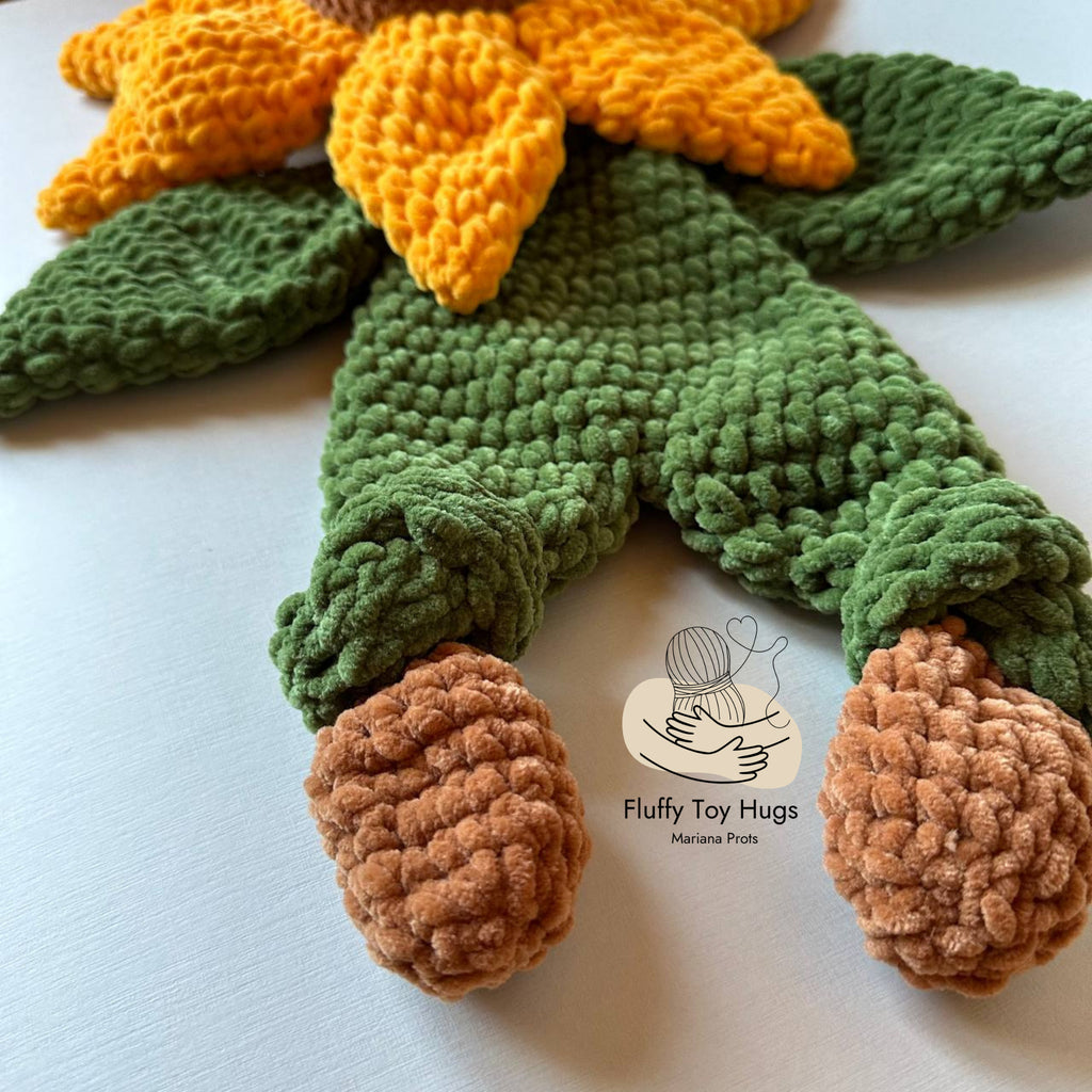 Crochet Sunflower & Mini Bunny Pattern Bundle | 2 PDF Lovey Snuggler Toys