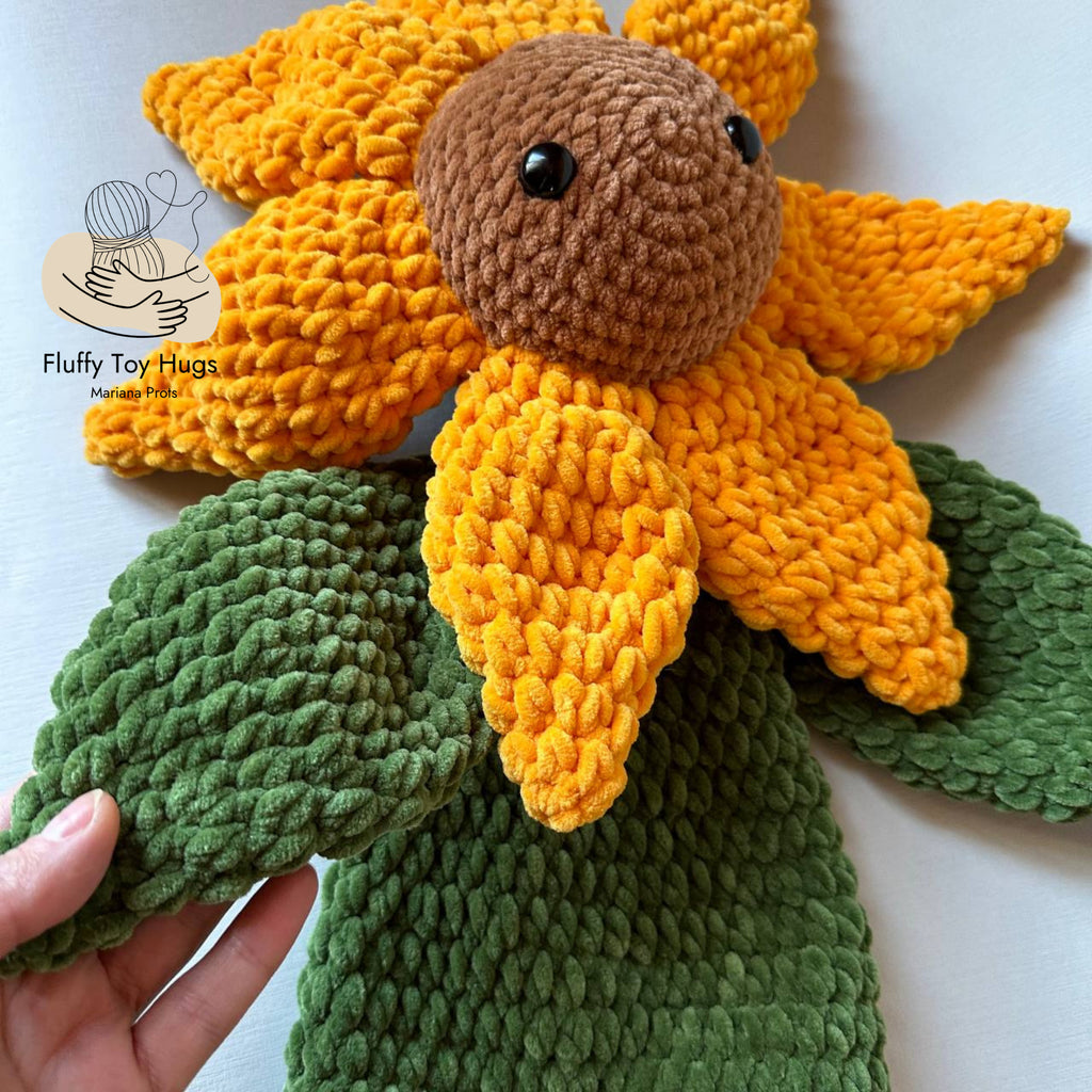 Crochet Sunflower & Mini Bunny Pattern Bundle | 2 PDF Lovey Snuggler Toys