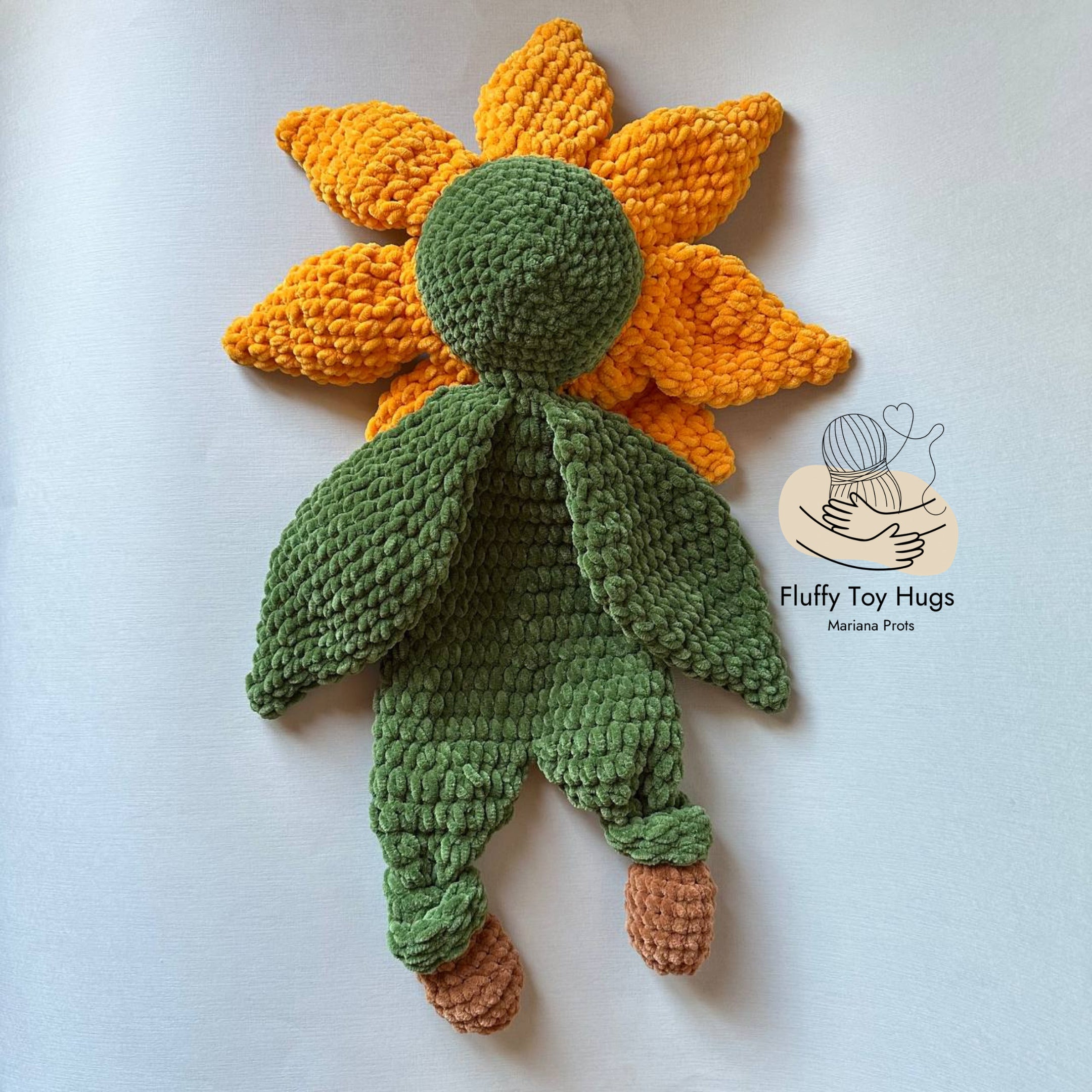 Crochet Sunflower & Mini Bunny Pattern Bundle | 2 PDF Lovey Snuggler Toys