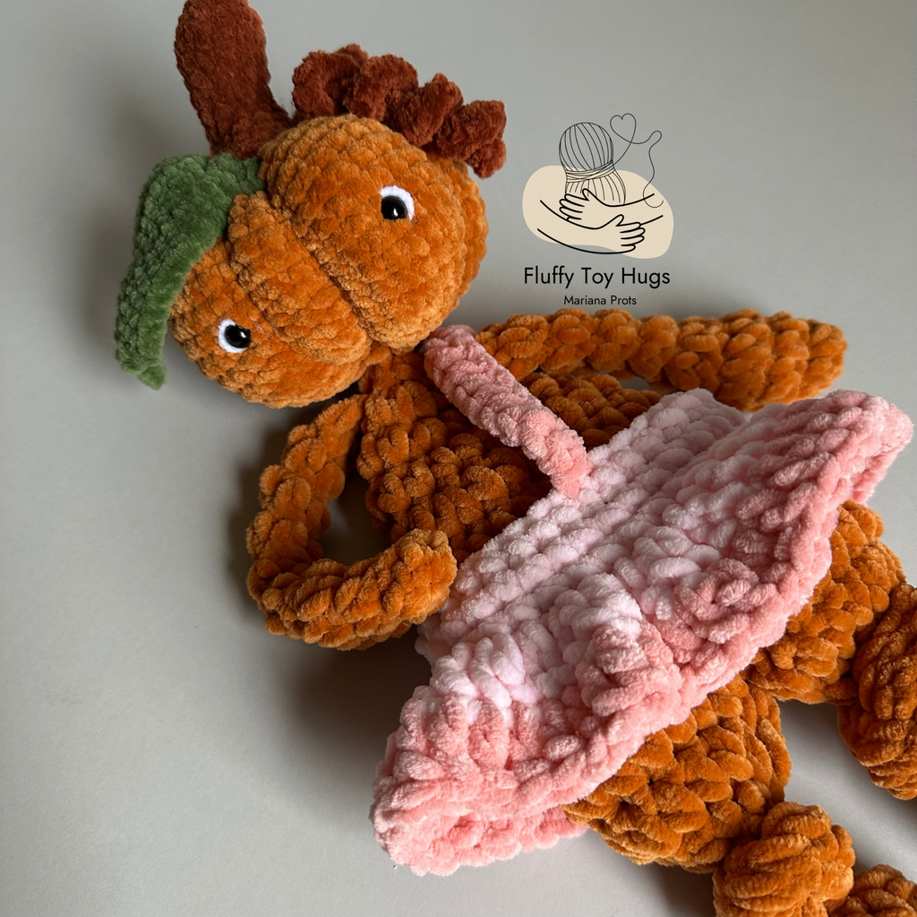 Mini Pumpkin Lovey Snuggler – Crochet Pattern PDF
