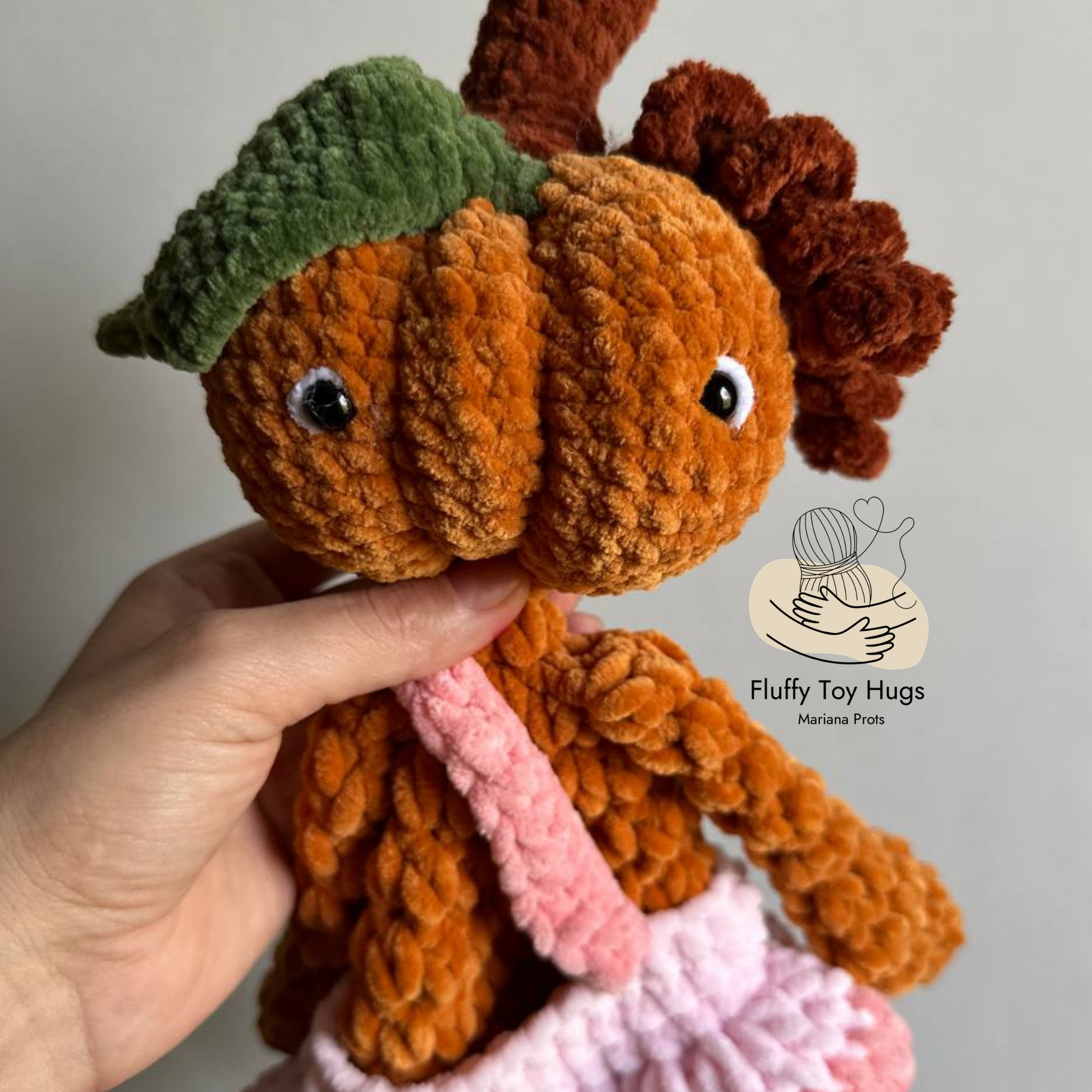 Mini Pumpkin Lovey Snuggler – Crochet Pattern PDF
