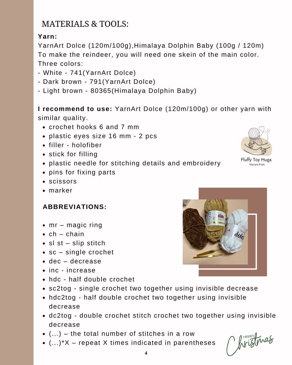 Christmas Reindeer Lovey Snuggler – Crochet Pattern PDF