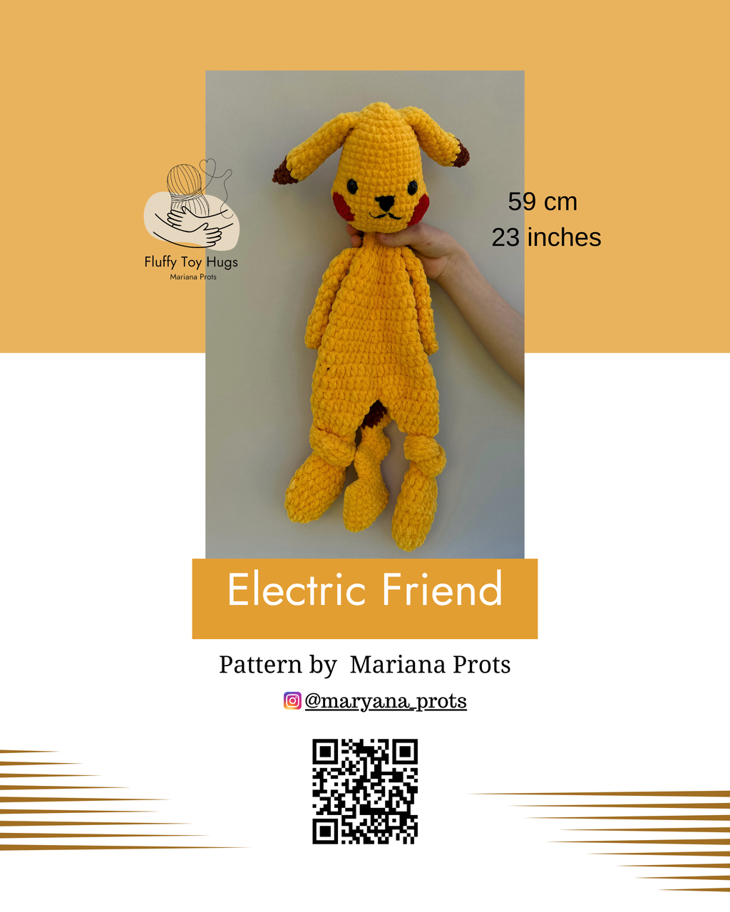 Electric Mouse Lovey Snuggler – Crochet Pattern PDF