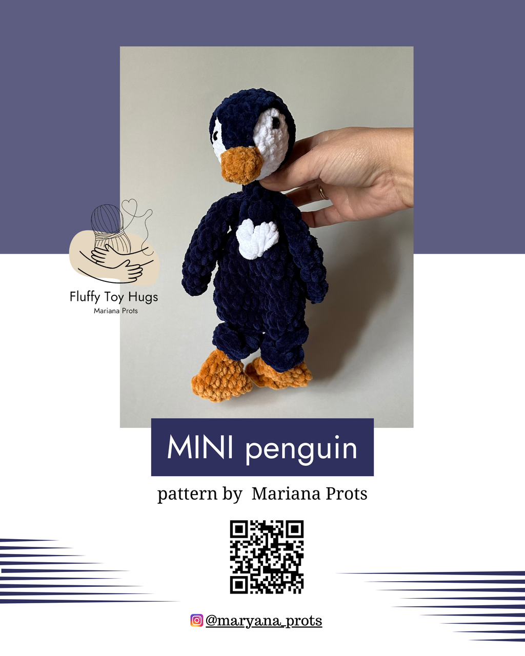 Mini Penguin Lovey Snuggler – Crochet Pattern PDF