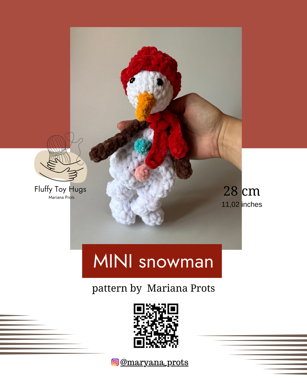 MINI Snowman Lovey Snuggler – Crochet Pattern PDF