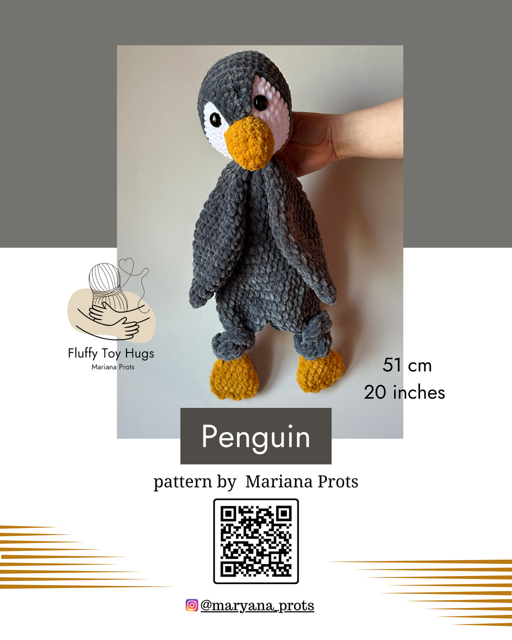 Penguin Crochet Pattern PDF | Lovey Snuggler
