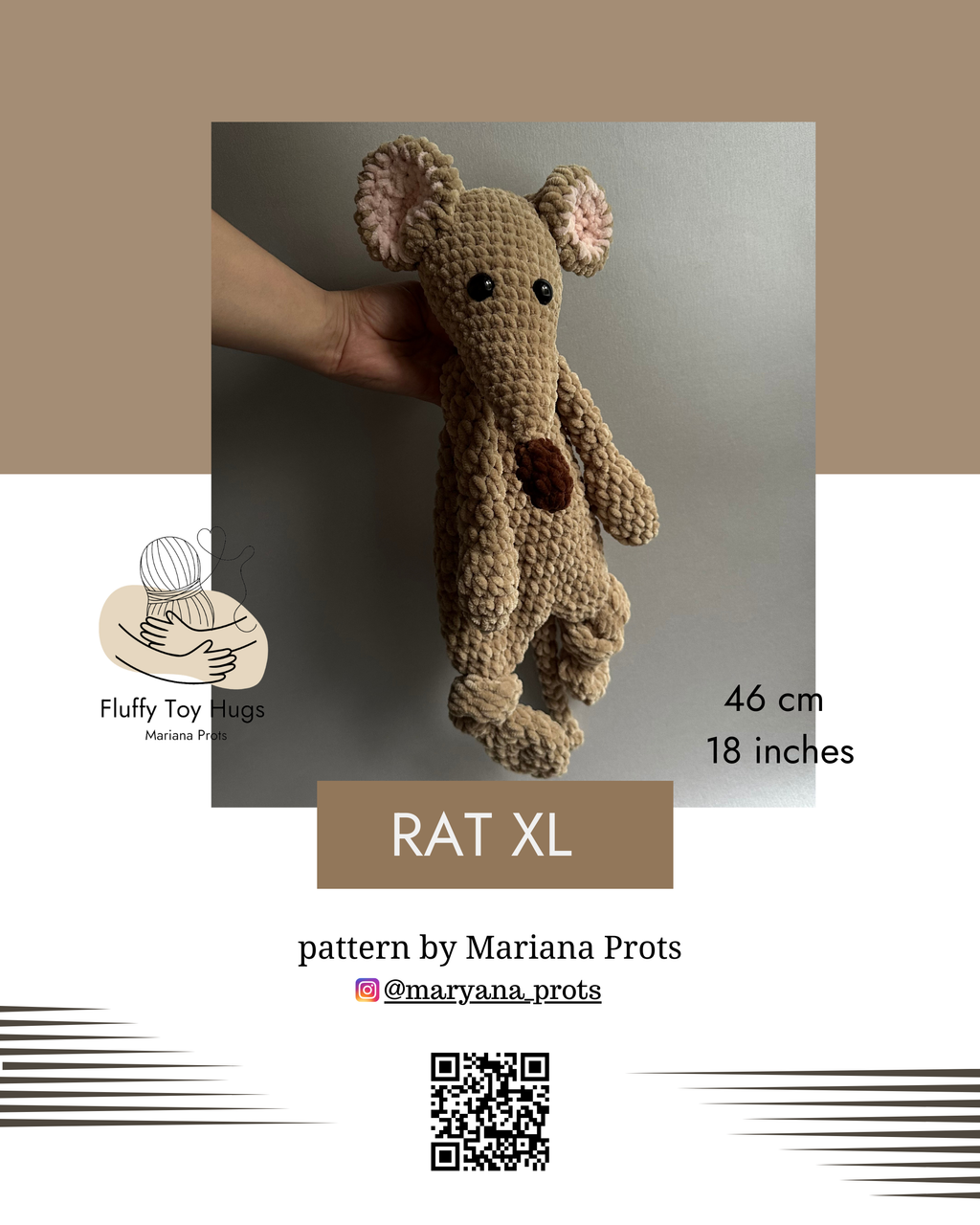 Crochet Rat Lovey Snuggler Pattern PDF