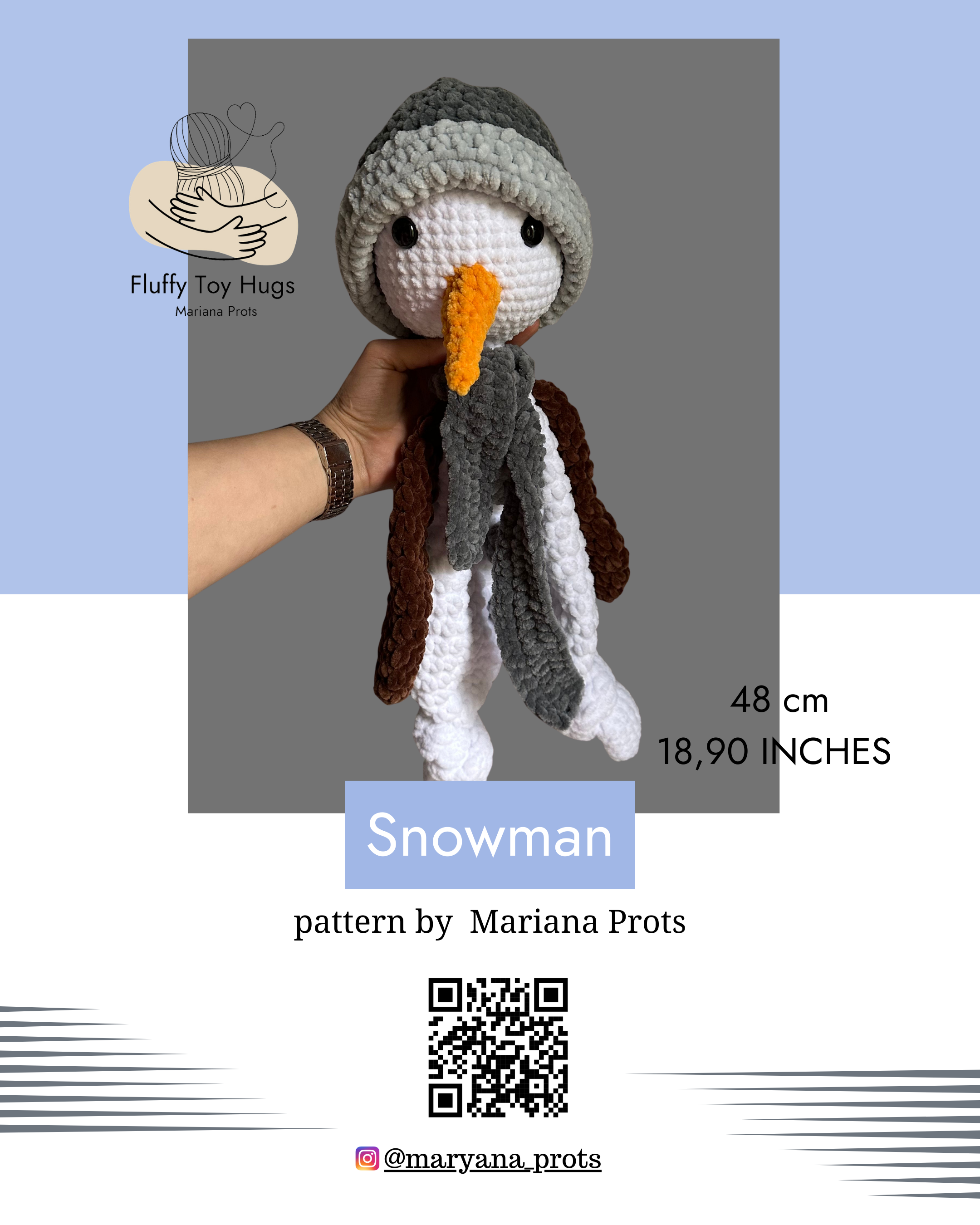 Snowman Crochet Pattern PDF | Lovey Snuggler