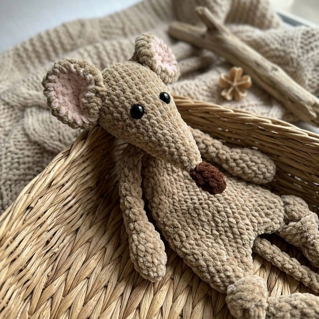 Crochet Rat Lovey Snuggler Pattern PDF