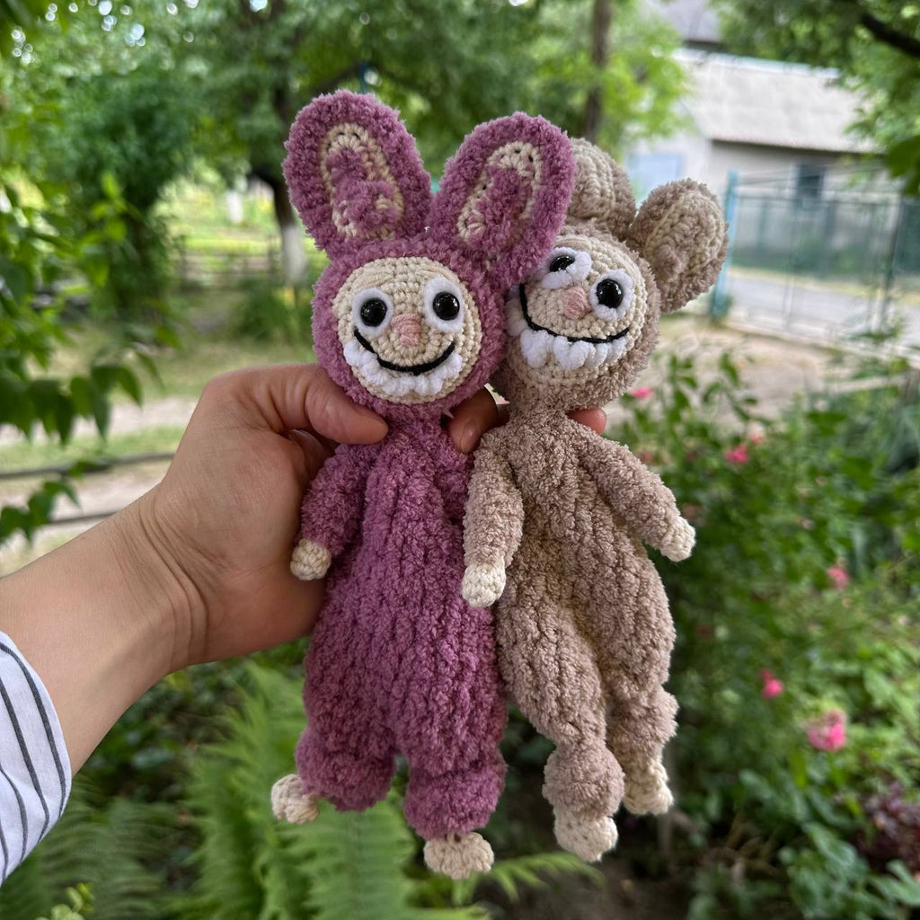 Crochet Monster Lovey Snuggler Pattern PDF | Baby Security Blanket | Stuffed Monster with Knotted Legs